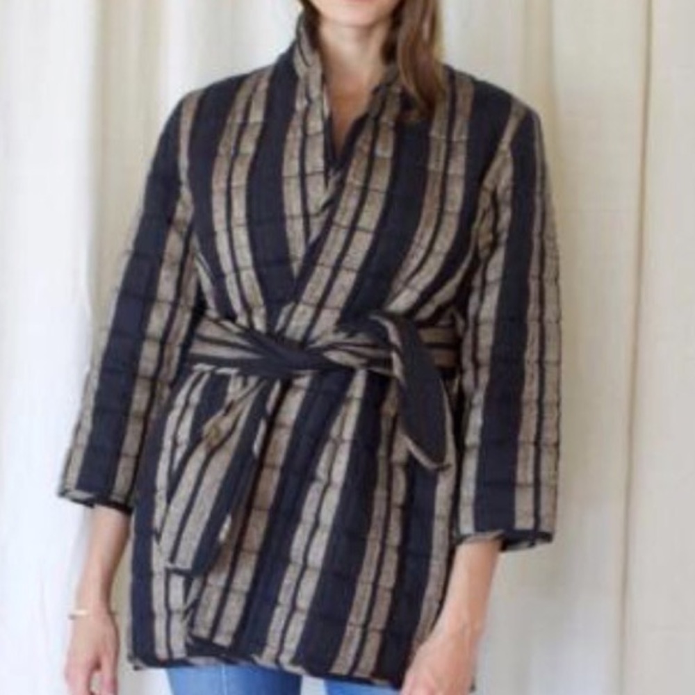 Mirth Caftans Bruges Wrap Silk Padded Jacket